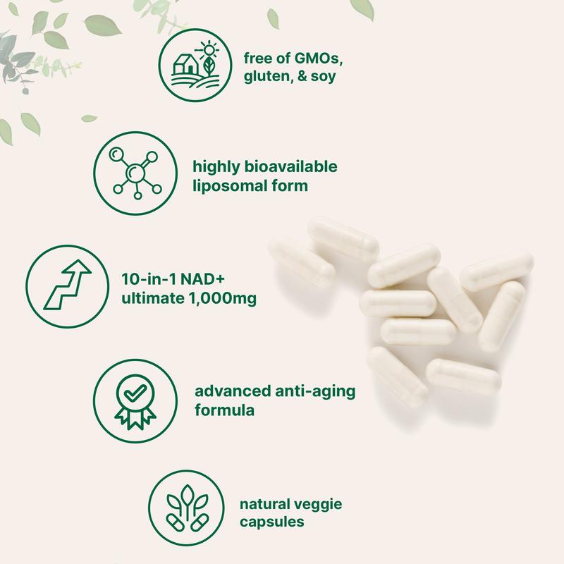 Liposomal NAD+ Ultimate 1,000mg, 60 Veggie Capsules