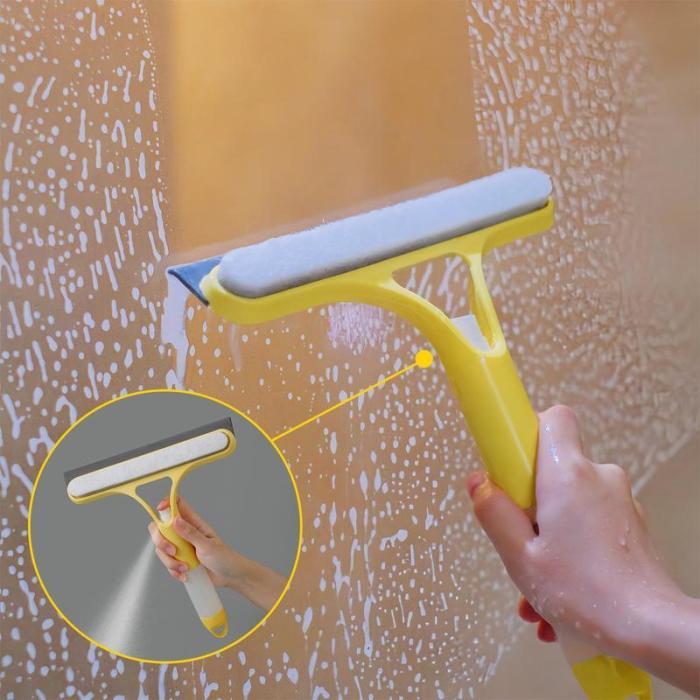 AlvdA™ 3-in-1 Window Cleaning Scraper, Squeegee & Spray Scrubber