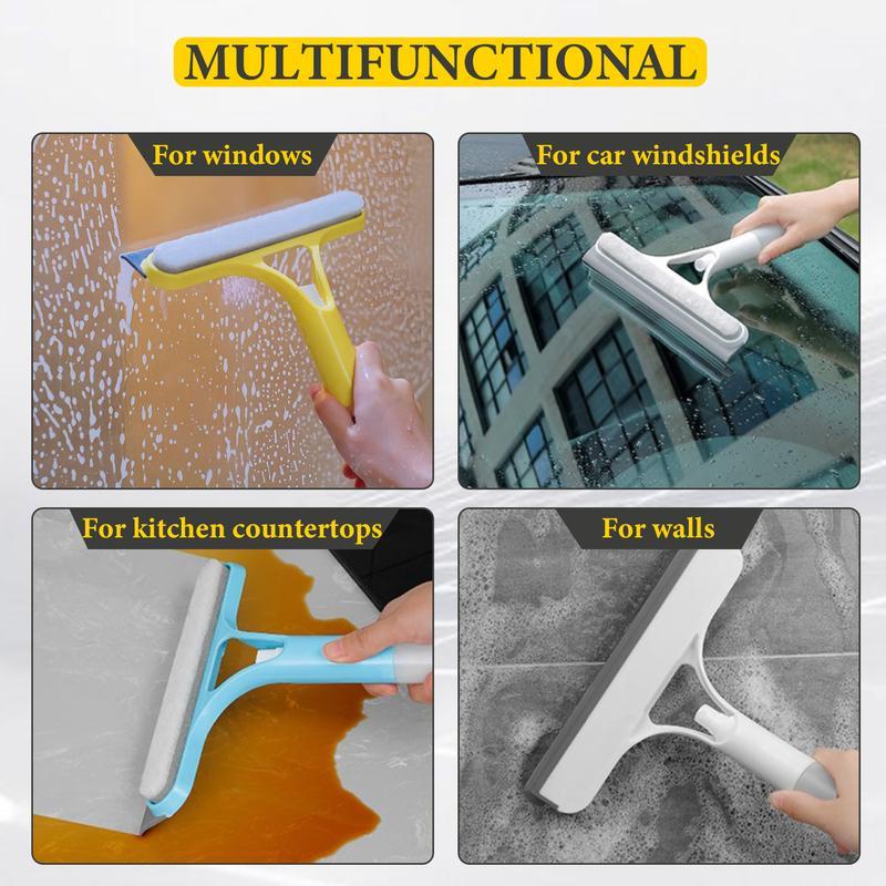 AlvdA™ 3-in-1 Window Cleaning Scraper, Squeegee & Spray Scrubber